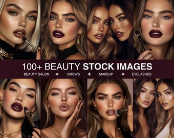Luxury Beauty Stock Photos MakeUp Artist Brow Lash Images Beauty Salon Branding Makeup  Bundle Canva Templates Beauty Business Stock Images