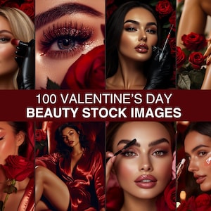 Valentine&#39;s Day Beauty Stock Photos Bundle Aesthetic Skincare & Medspa Stock Images for Botox Fillers Aesthetic Nurses Brows EyeLashes Post