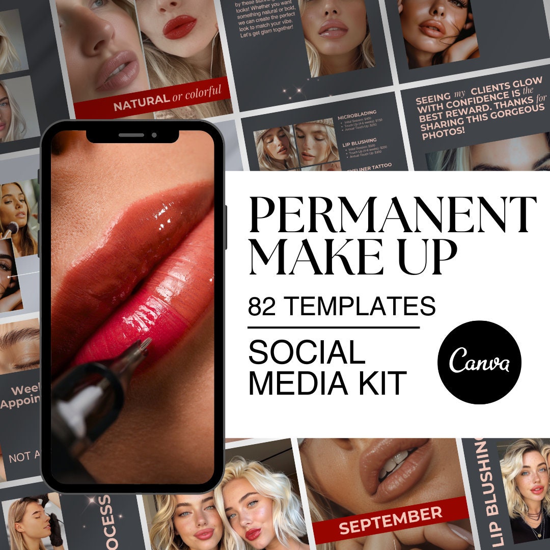Microblading Instagram Templates | Editable Canva Templates for Beauty ...