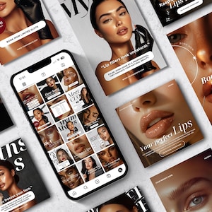 Medspa Instagram Templates Social Media Canva Templates for Botox Fillers, Aesthetic Nurses & Skincare Instagram Branding Kit Bundle Med Spa