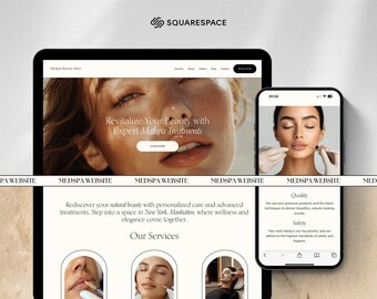 Plantillas de Squarespace para sitios web de spas médicos Sitio web para enfermeras estéticas y cuidado de la piel Diseño web para salones de belleza/esteticistas Med Spa