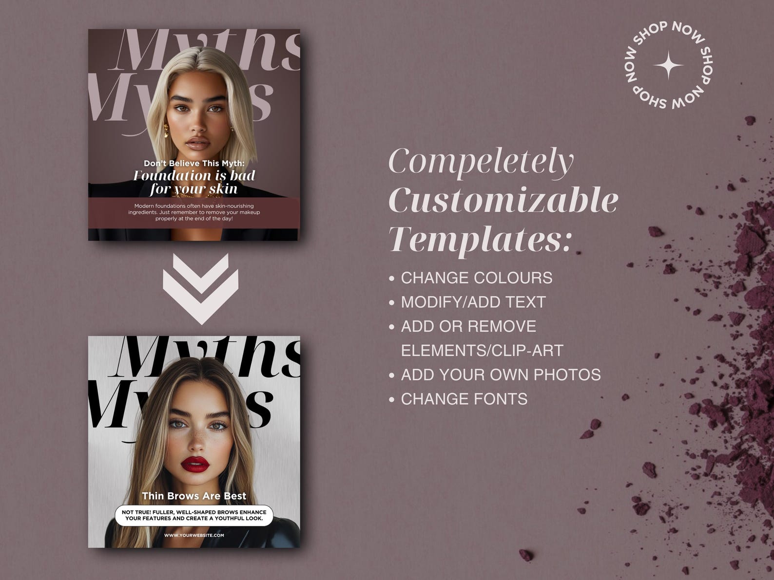 Makeup Artist Instagram Templates Beauty Salon Branding MUA Social ...