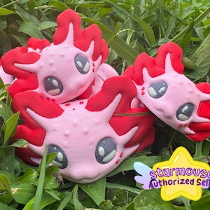 Cute Happy Whimsical Articulated Axolotl Toy