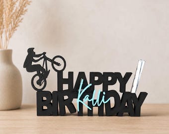 Regalo personalizado impreso en 3D para ciclistas de montaña: regalo de cumpleaños, presente, bicicleta