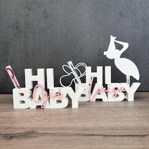 Geldgeschenk zur Geburt, Geschenk Geburt oder Babyparty, Storch oder Schnuller,personalisierbar