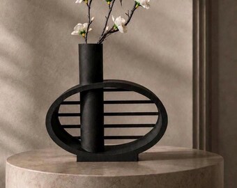 Jarrón de diseño moderno | Jarrón impreso en 3D | Jarrón minimalista | Decoración para sala de estar | Jarrón para flores secas