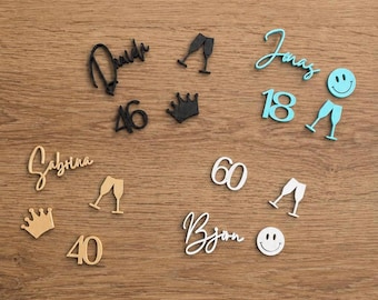 Decoraciones para esparcir, confeti, cumpleaños, aniversario, jubilación, adornos de mesa reutilizables