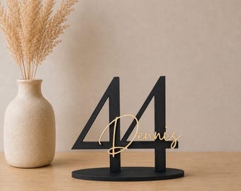 Regalo de cumpleaños, número de cumpleaños personalizado con nombre, decoración de cumpleaños, adorno para pastel con número, números de cumpleaños 20, 30, 45, 50, 60, 70, 100