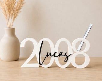 Regalo de dinero para un cumpleaños, regalo relacionado con el año, número de cumpleaños, número de cumpleaños, año 2008, 2006, 1996, 1986, 1976, 1966, 1956