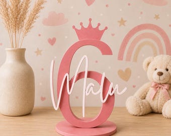 Número de cumpleaños para niños, decoración de mesa, cumpleaños, adorno para pastel, cumpleaños infantil, número con nombre, personalizado, número 1, 2, 3, 4, 5, 6, 7, 8, 9