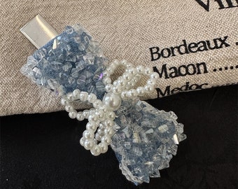 Niche design hair clip Fashion denim color duckbill clip all match broken hair fringe seaside