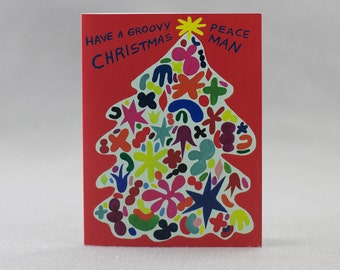 Offset Winter Holiday Card, Groovy Christmas