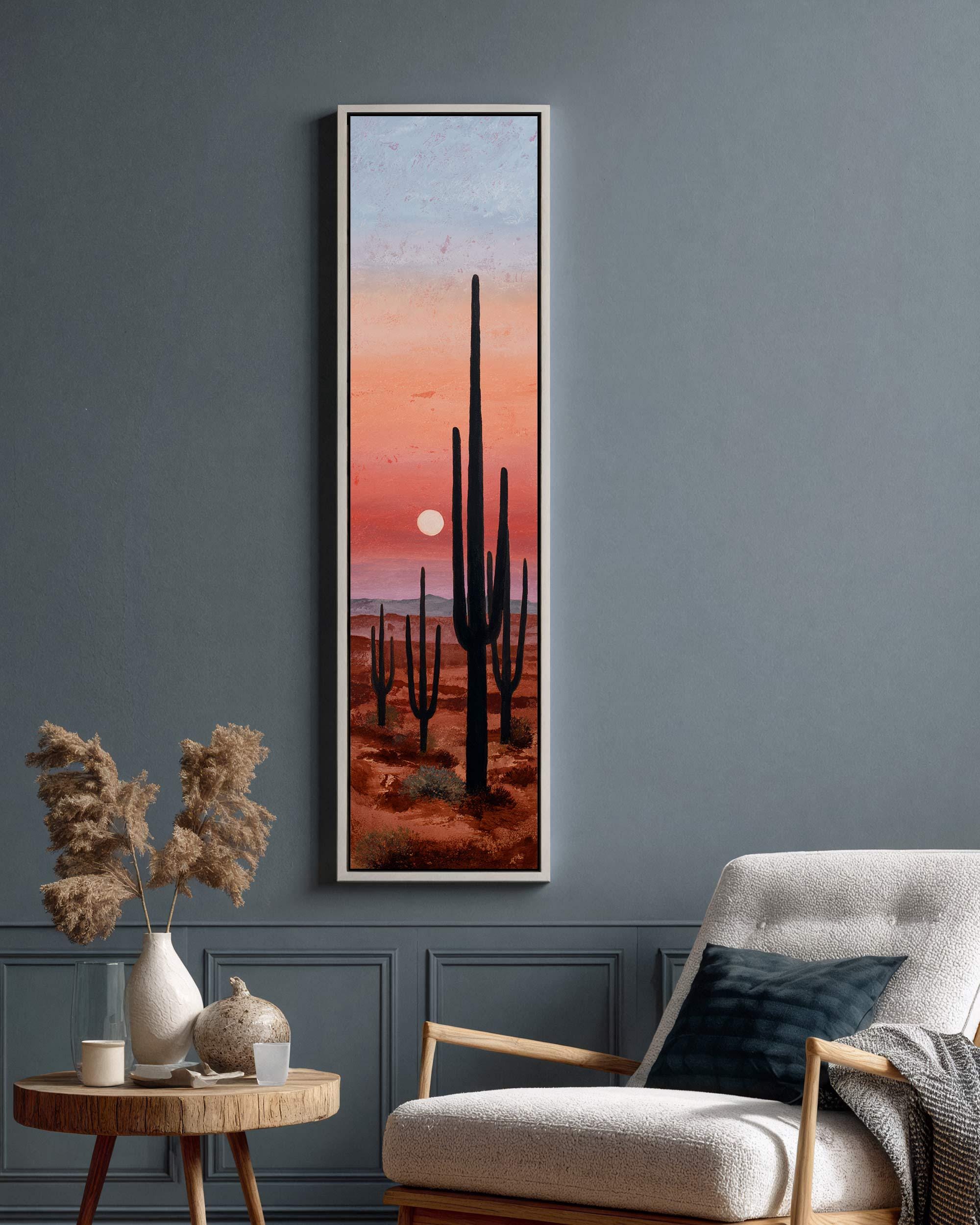 Saguaro Cactus Sunset Wall Art, Desert Landscape Print, Southwest ...