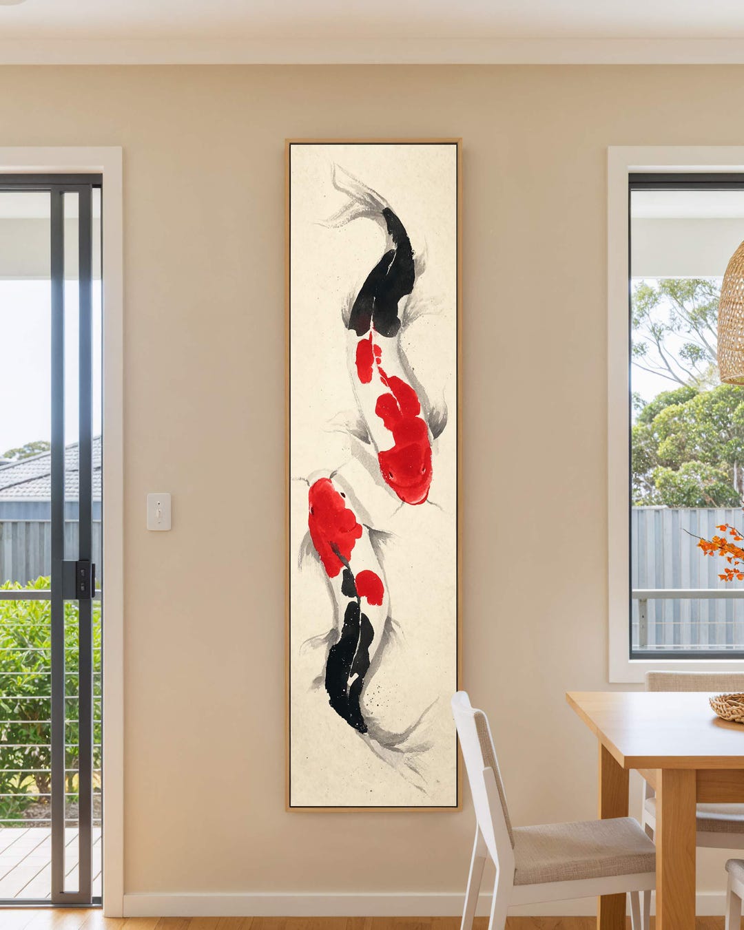 Koi Fish Wall Art, Vintage Japanese Vertical Canvas Print - Etsy