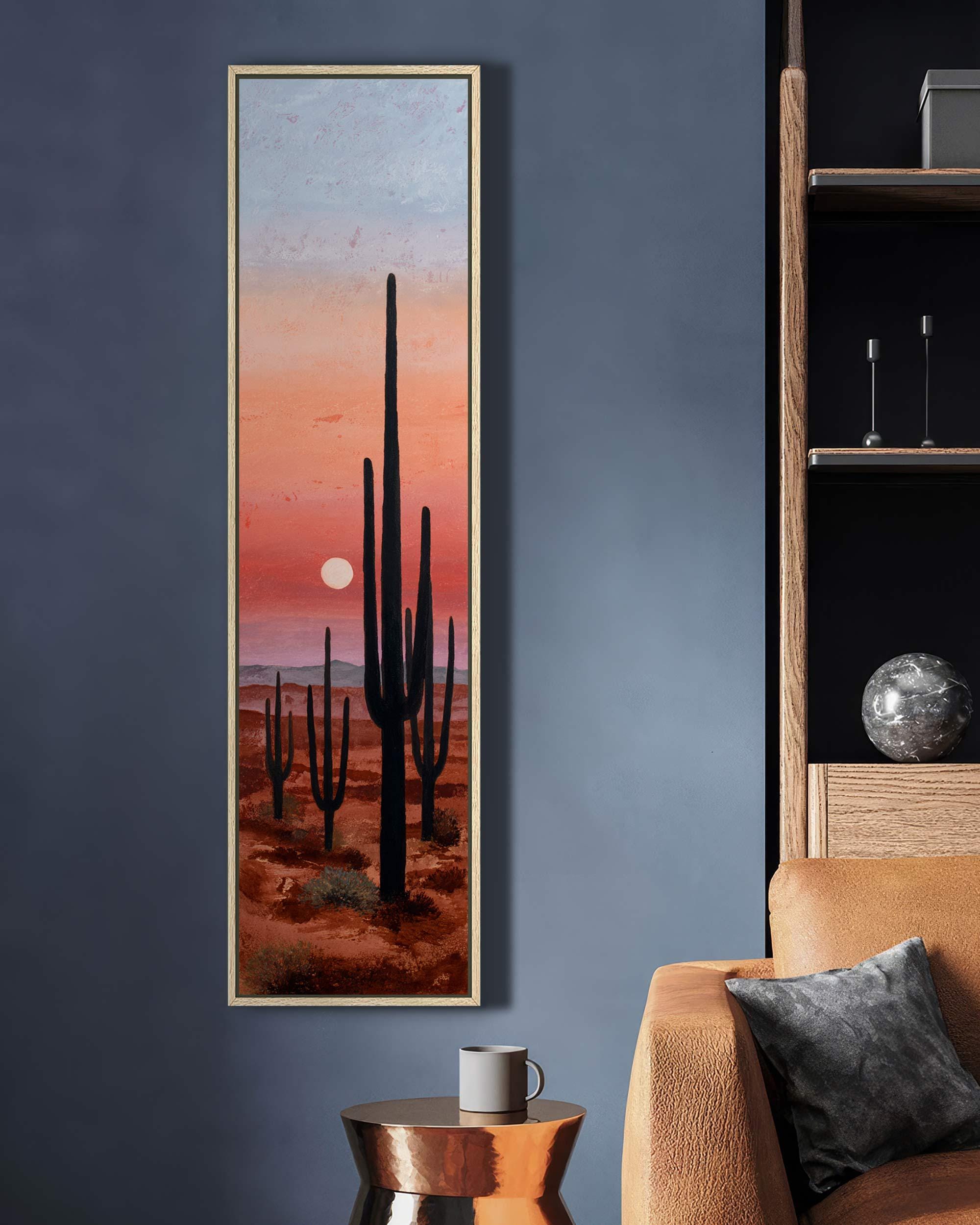 Saguaro Cactus Sunset Wall Art, Desert Landscape Print, Southwest ...