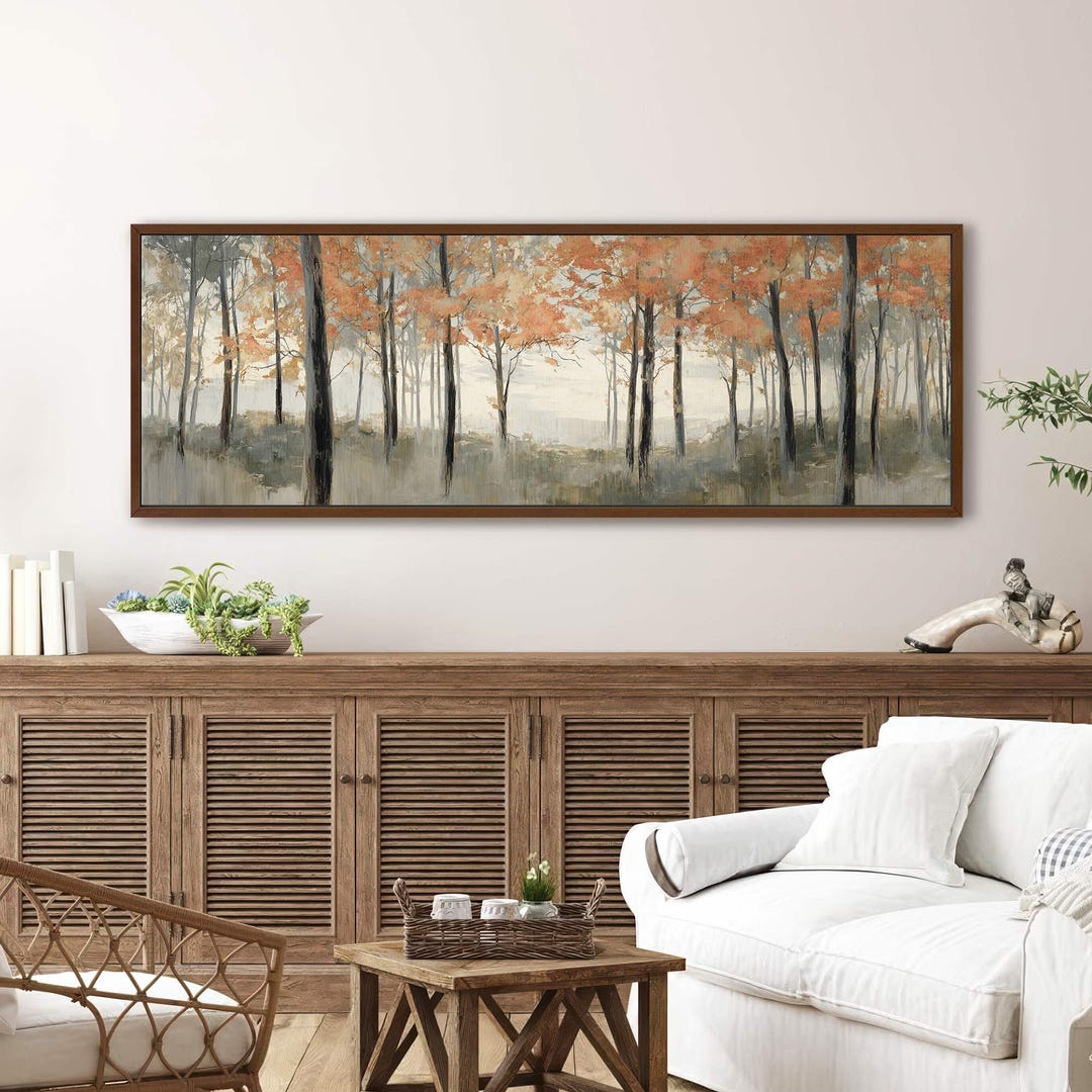 Autumn Forest Canvas Wall Art, Framed Woodland Landscape Print - Etsy