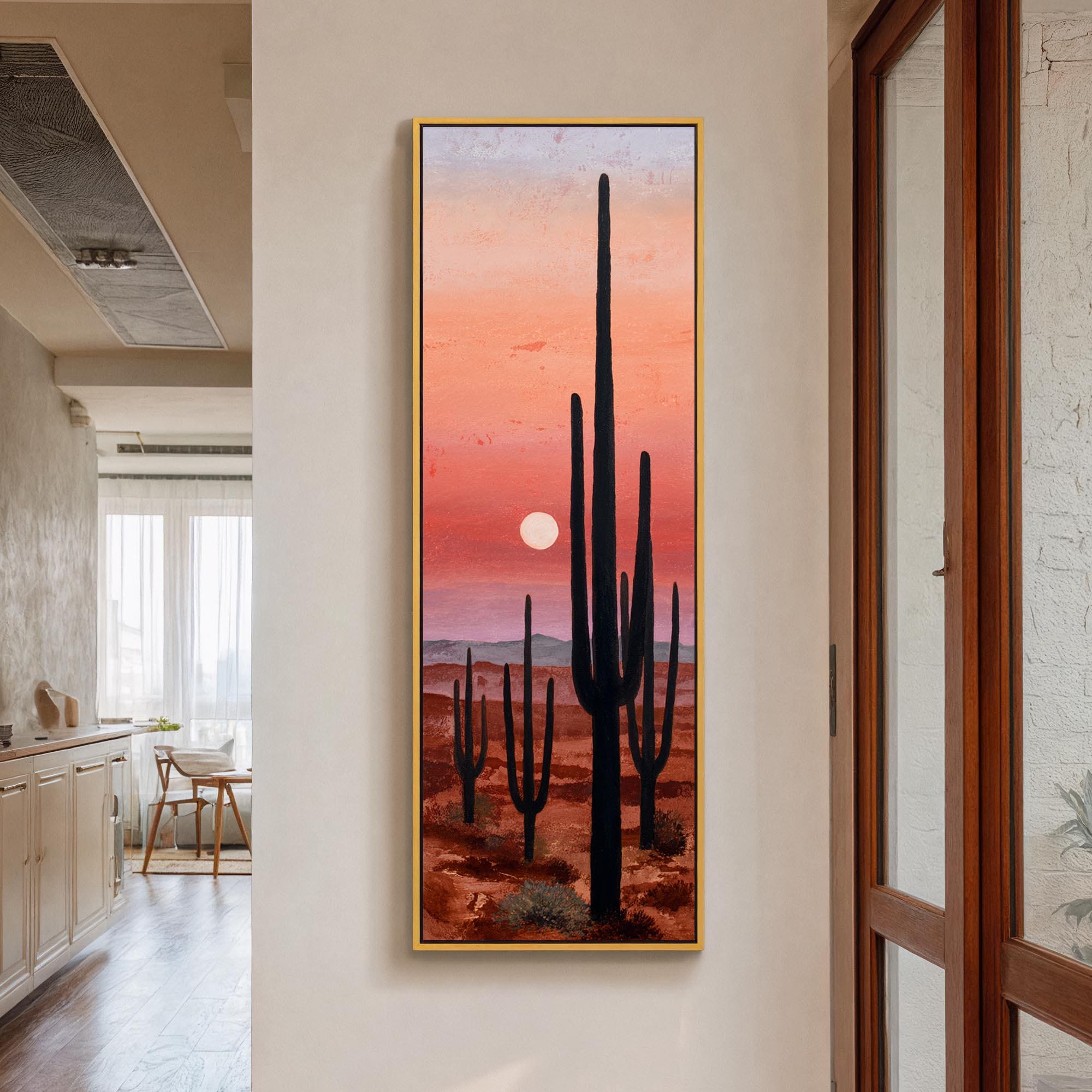 Saguaro Cactus Sunset Wall Art, Desert Landscape Print, Southwest ...