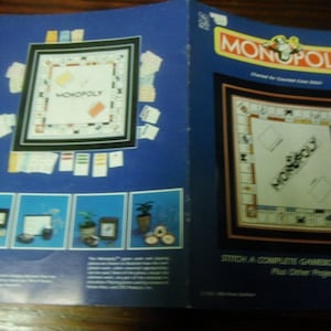 Vintage Pattern Monopoly Game Board Counted Cross Stitch Leaflet Rare and Very Hard to Find