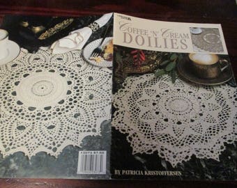 Doily Thread Crocheting Patterns Coffee 'n' Cream Leisure Arts 3073 Patricia Kristoffersen Crochet Pattern Leaflet