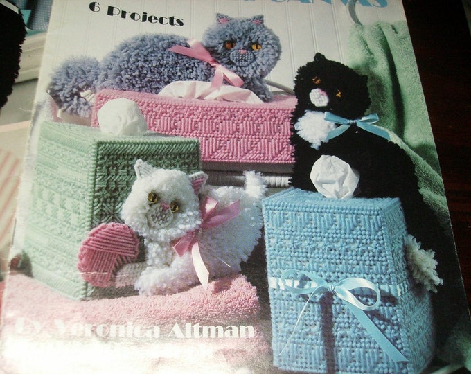 Cat Tissue Box Plastic Canvas Pattern Kitty Covers Tissue Box Cover ...