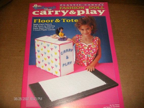 Carry and Play Floor and Tote Needlecraft Shop 933726 Plastic Canvas HTF Fashion Doll Toy