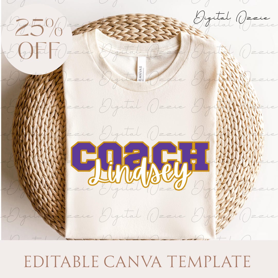 Editable Coach Canva Template Svg Png Pdf Dxf | Personalized Name ...