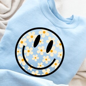 Daisy Happy Face Svg Png Pdf Bundle | Cute Smiley Flower Design for DIY ...