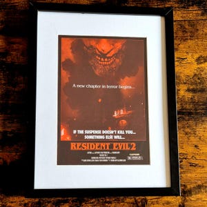 Resident Evil 2 (1998) Retro 80s Horror Style Poster (A3/A4) / Custom Made Wall Art
