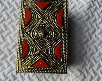 Handmade Moroccan Jewelry box. Brass metal. Fast shipping from Texas