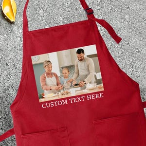 Custom Photo Apron, Custom Text Apron, Personalized Gift Apron, Cute Apron,Gift,Picture Chef Gift Apron,Printed Apron,Adjustable Photo Apron