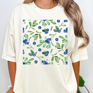 Comfort Colors Blueberries, Aesthetic Fruit Shirt, Fruit Shirt, Vintage Graphic Shirt, Foodie Gift, Foodie, Plant Lover Shirt, Gardener Tee