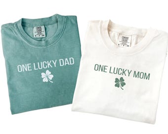 Comfort Colors St. Patrick's Day Birthday Matching Family T-shirts, One Lucky Boy Clover Outfit,St. Patrick's Day Birthday Shirts for Family