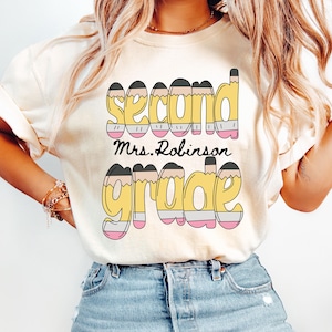 Comfort Colors Second Grade Teacher Shirt: Custom Back to School Tee