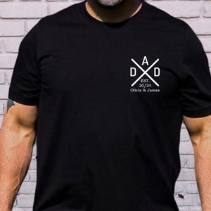 Personalized Father Shirt, Father&#39;s Day Gift, Tshirt With the Child&#39;s Name And Year of Birth, Custom Fathers Day, Dad Tshirt, Dad Gif