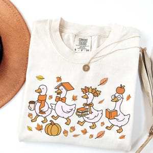 Comfort Colors® Fall Goose Teacher Shirt,  Goose Preschool Teacher Shirt,Autumn First Grade Back to School Shirt,Kindergarten Teacher TShirt
