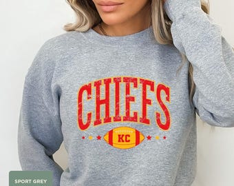 Chiefs KC Football Gildan Sweatshirt, KC Chiefs ,Football Season Sweatshirt, Chiefs  Sweatshirt, Football Lover Sweater, Football NFL Shirt