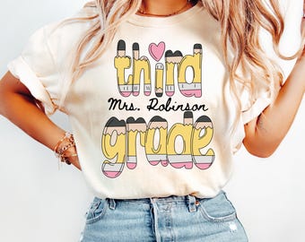 Comfort Colors Third Grade Teacher Shirt: Custom Back to School Tee