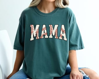 Comfort Colors Cute Baseball Mama Shirt,Baseball Season Mom Shirt,Baseball Mom Shirt,Gift For Baseball Lover Mom Shirt,Mothers Day Gift