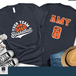 Personalized Basketball Shirt, Custom Basketball Mom Shirt,Game Day Basketball Shirt,Mascot Name and Number Basketball Shirt,Custom Name Tee
