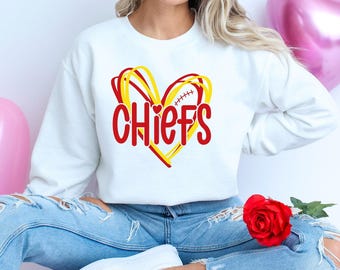 Chiefs Sweatshirt,Chiefs in My Heart Shirt,Football Sweatshirt,Gift For Football Fan,Chiefs Heart Love Shirt,Chiefs Shirt,Love Heart Chiefs