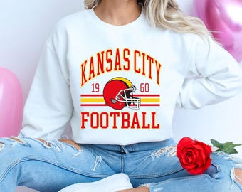 Retro Football Sweatshirt, Crewneck Vintage Chief Fan Gift Football Crewneck Sweatshirt, Football Fan Tee, Football Lover Sweater, Game Day