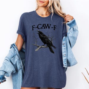 Funny Crow T-Shirt: Moonlit Raven Design, Autumn Style image 5