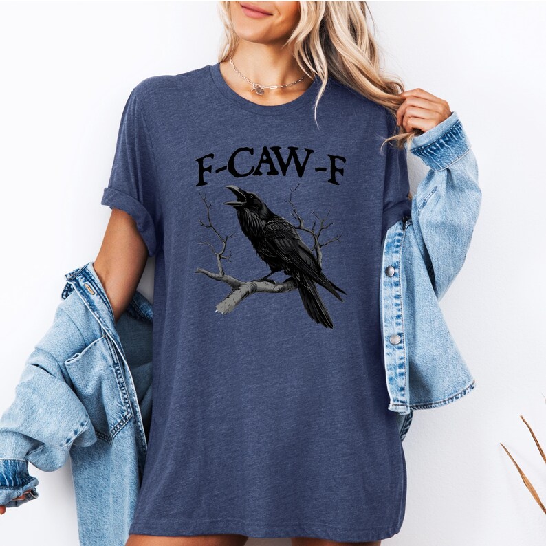 Funny Crow T-Shirt: Moonlit Raven Design, Autumn Style image 5