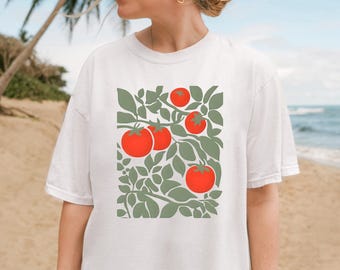 Comfort Colors Tomato Shirt: Botanical Garden Graphic Tee