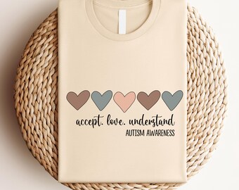Autism Awareness Shirt: Accept Love Understand, Teacher Mom Tee