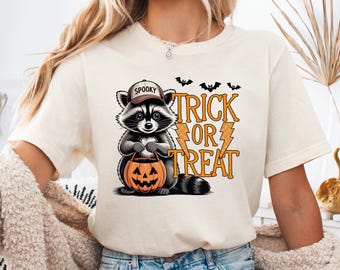 Halloween Raccoon T-Shirt: Trick or Treat Meme Tee