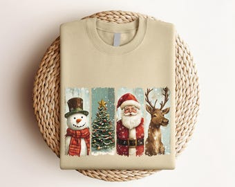 Retro Christmas Shirt, Vintage Christmas Shirt, Santa Claus Shirt, Christmas Snowman Shirt, Christmas Tree Shirt,Merry Christmas Shirt,Santa