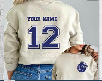 Custom Basketball Mom Sweatshirt, Your Name Basketball Shirt, Your Team Basketball Shirt, Personalized Basketball Shirt,Game Day Basketball