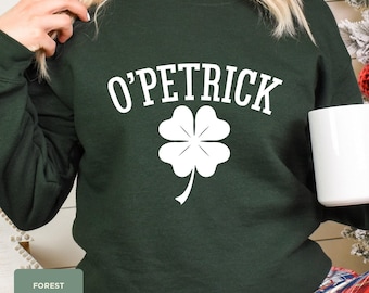 Custom Shamrock Sweatshirt,Personalized Last Name St Patrick's Day Shirt,Irish Drinking Shirt,Parade Shirt,Drinking Shirt,Irish Clover Shirt
