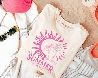 Comfort Colors Beach T-Shirt: Retro Coastal Tee, Summer Vacation Shirt